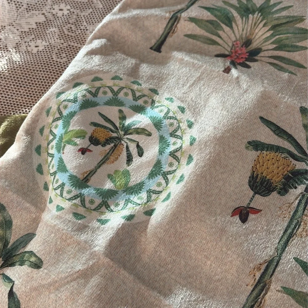 Krsnaa Mehta Tropical Palm Tree Crane Butterfly Botanical Chic Pillow Covers